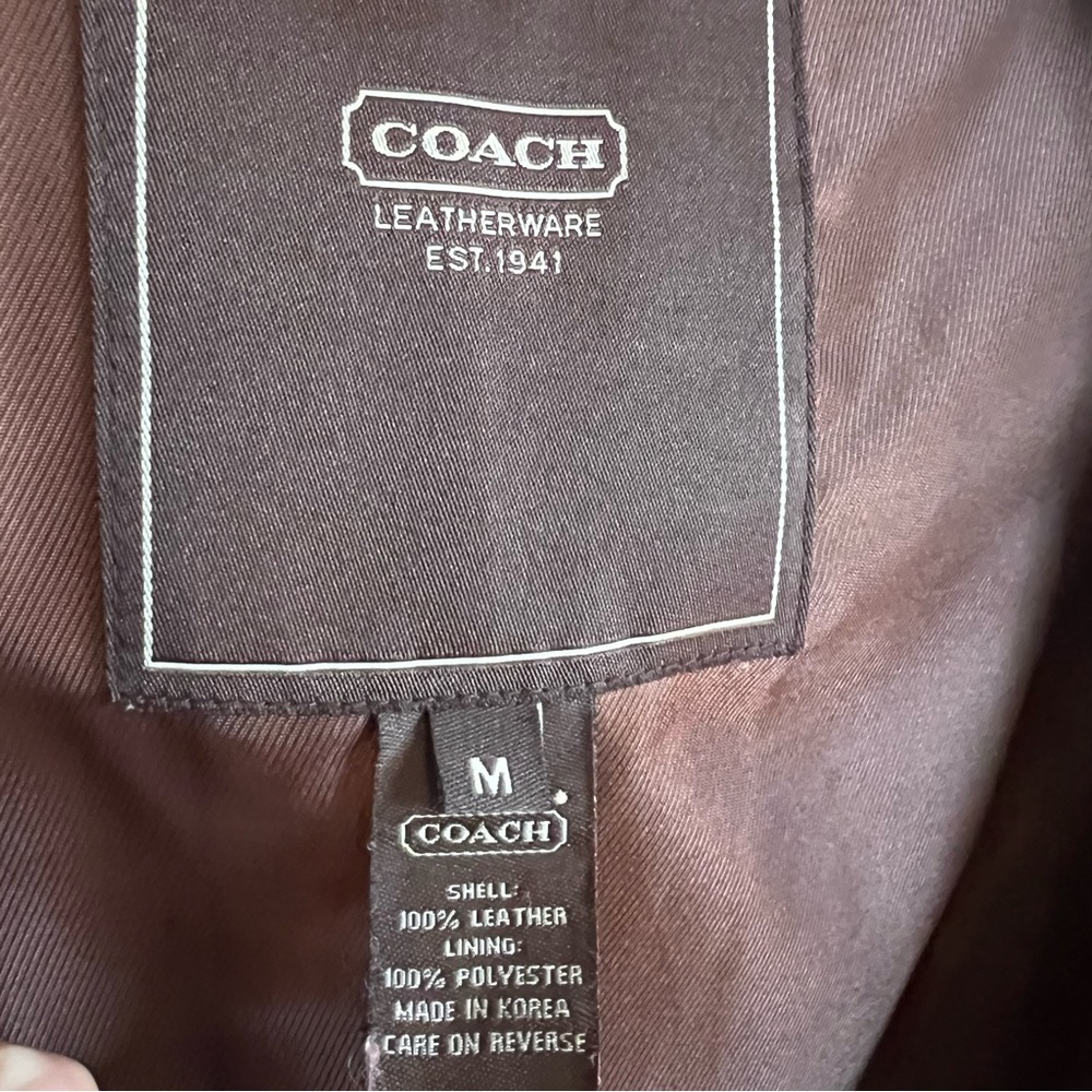Vintage COACH Brown Leather Suede Button up Jacket Coat - Picture 2 of 10